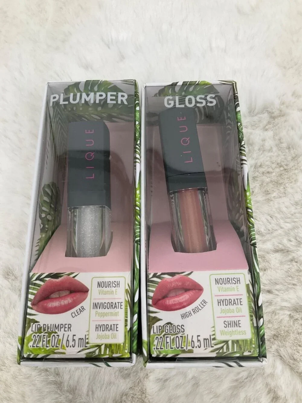 LIQUE Lip Care Lip Gloss High Roller & Lip Plumper Clear 2 pc lot NEW sealed